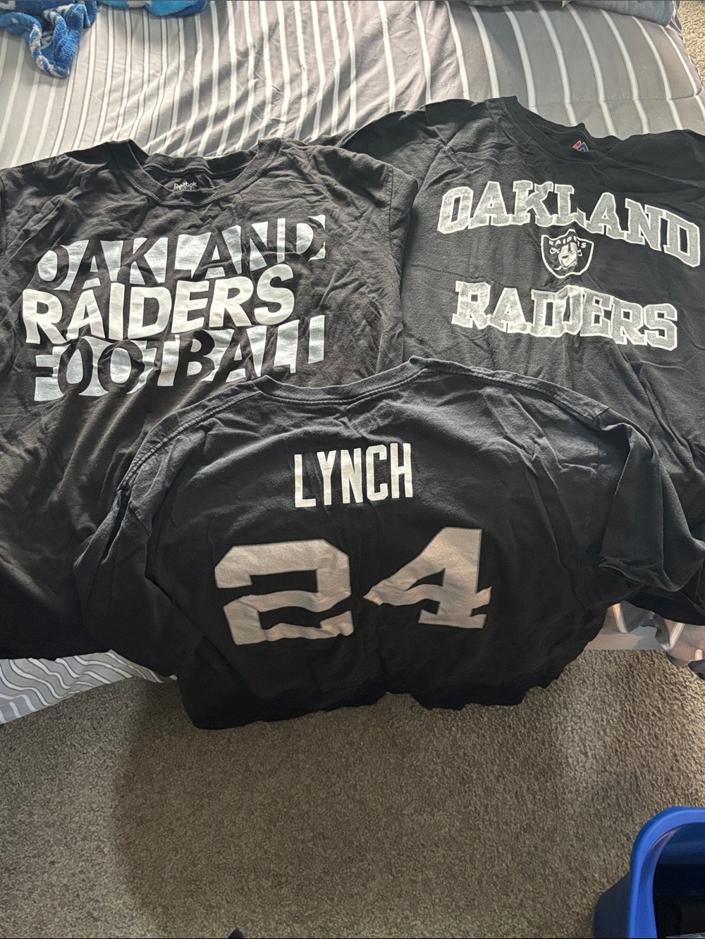 Oakland Raiders Kids Black Football Tee - Lynch #24